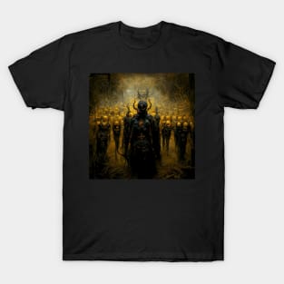 Dark army of the demons | Black and Gold T-Shirt